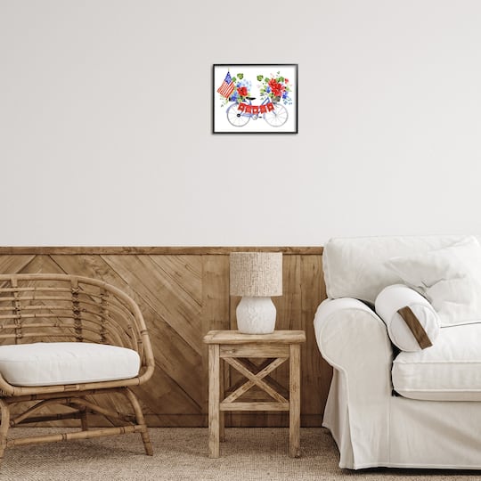 Stupell Industries Floral Americana Bicycle Framed Giclee Art